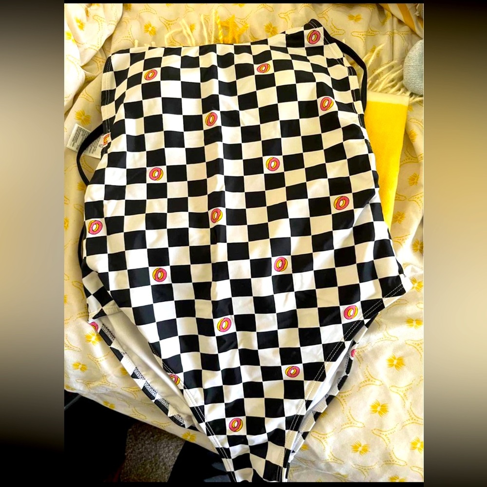 Odd Future Donuts Checkered One Piece Bathing Suit
